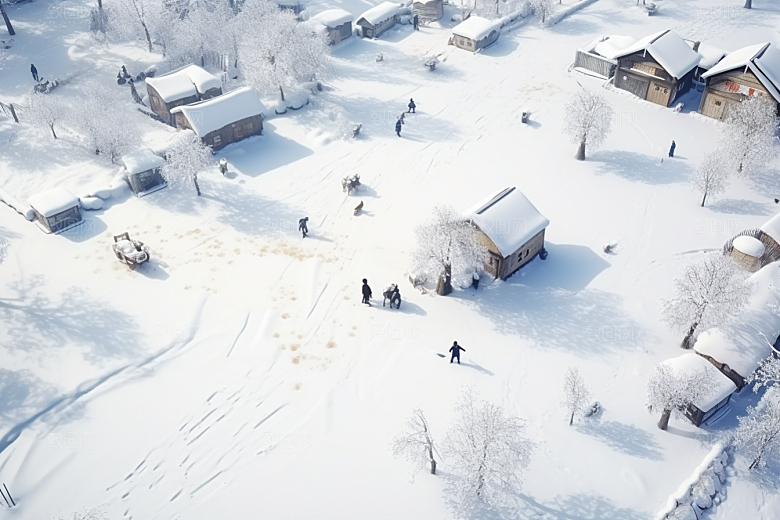 东北雪乡雪景北方素材