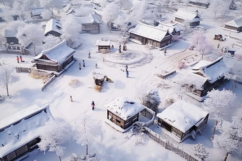 东北雪乡高清哈尔滨素材
