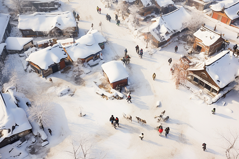 东北雪乡旅游风光素材