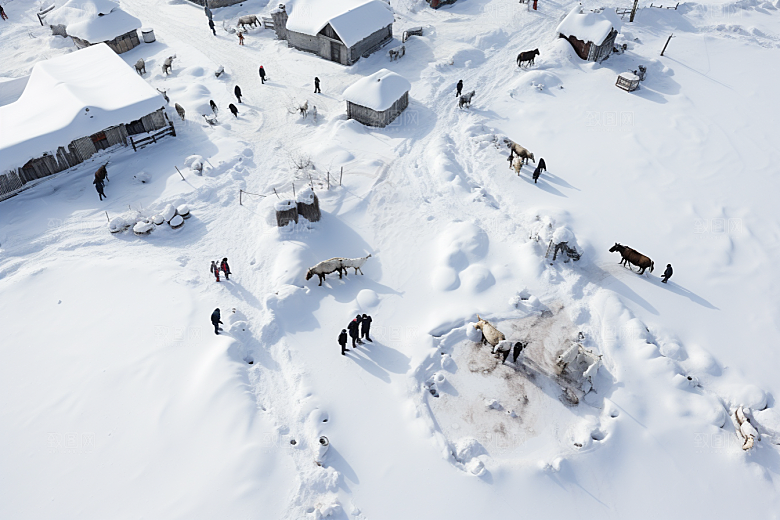 东北雪乡北方雪景素材