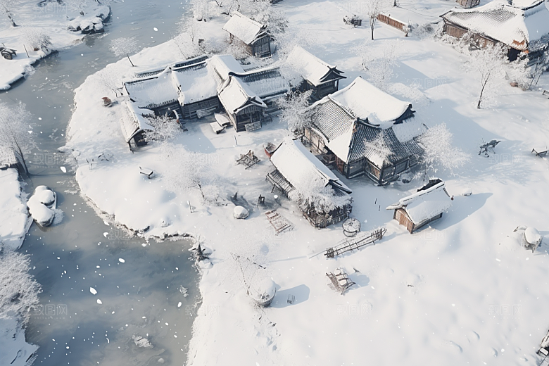 东北雪乡风光大雪素材