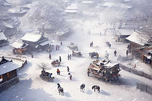 东北雪乡旅游风光素材