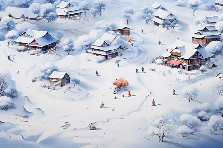 东北雪乡大雪高清素材