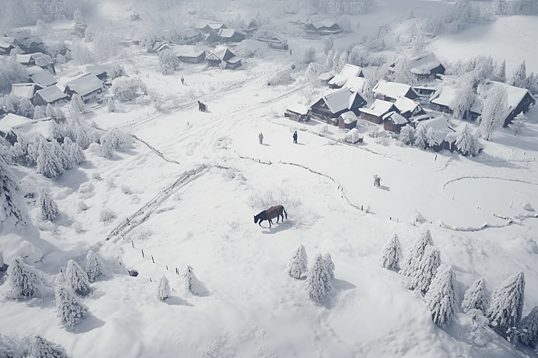 东北雪乡大雪哈尔滨素材