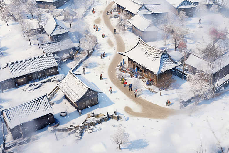 东北雪乡大雪高清素材
