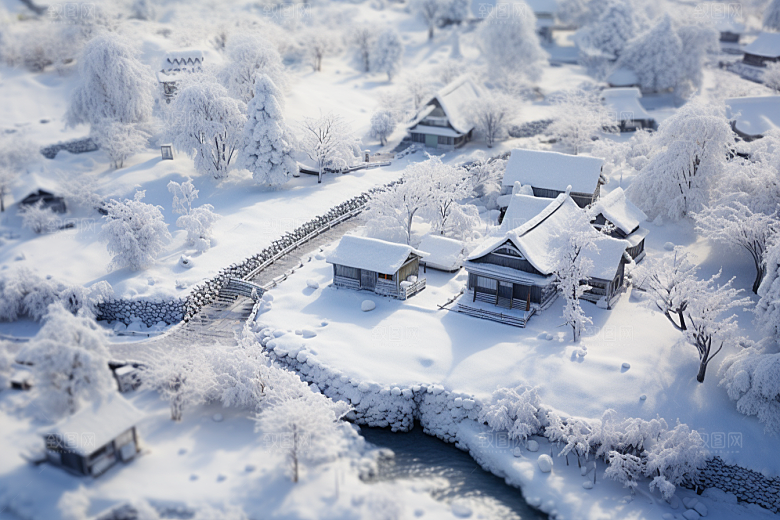 东北雪乡风光哈尔滨素材