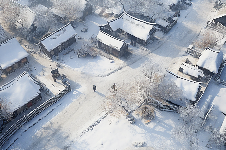 东北雪乡高清景区素材