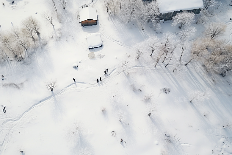 东北雪乡风光旅游素材