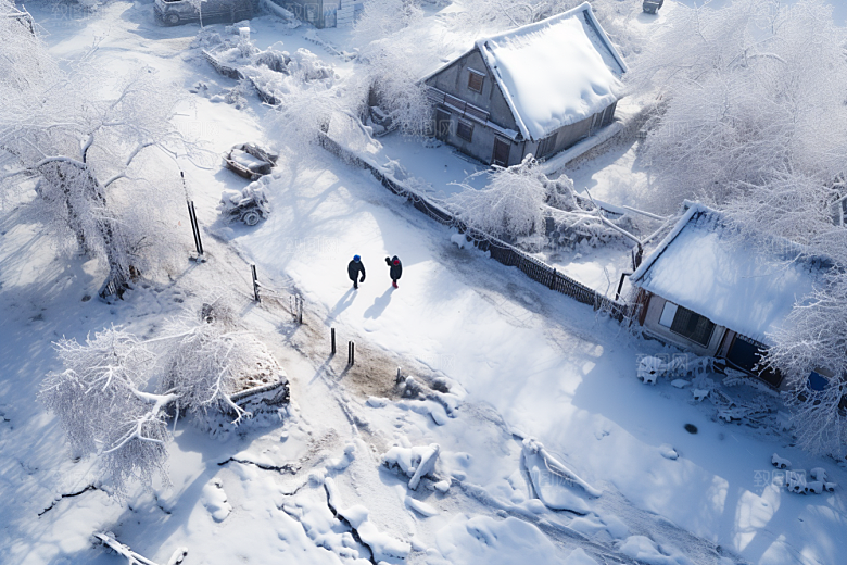 东北雪乡高清景区素材