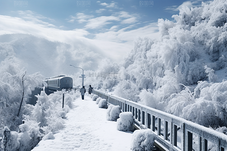东北雪乡高清哈尔滨素材