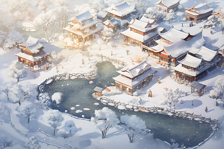 东北雪乡大雪风光素材