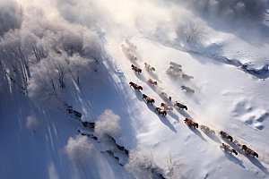 东北雪乡旅游风光素材