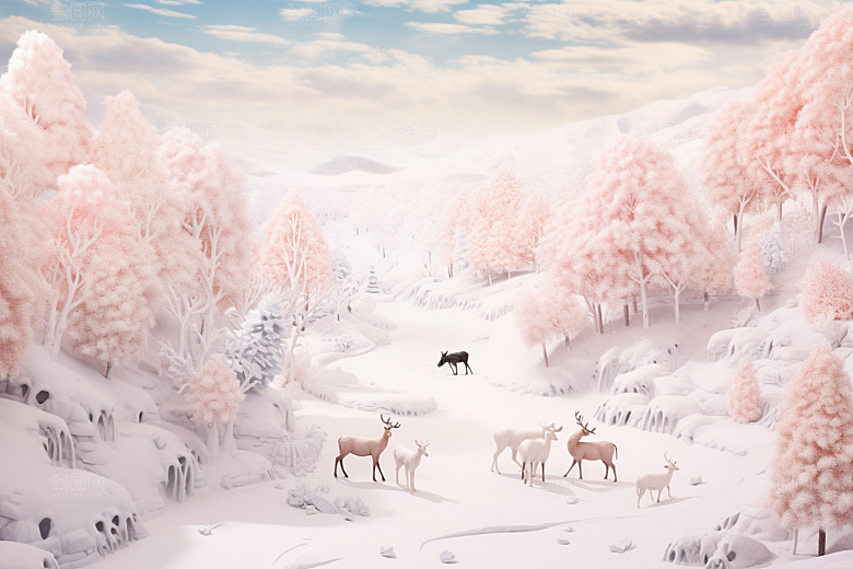 东北雪乡高清景区素材