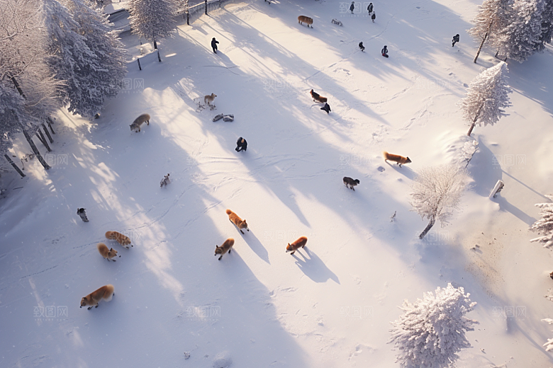 东北雪乡雪景旅游素材