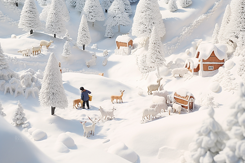 东北雪乡旅游景区素材