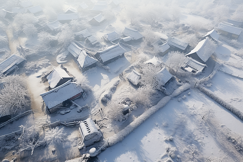 东北雪乡高清景区素材