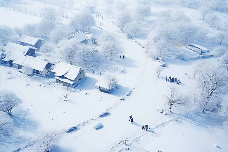 东北雪乡风光景区素材