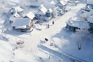 东北雪乡雪景哈尔滨素材