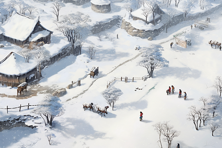 东北雪乡高清大雪素材