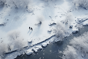 东北雪乡景区雪景素材