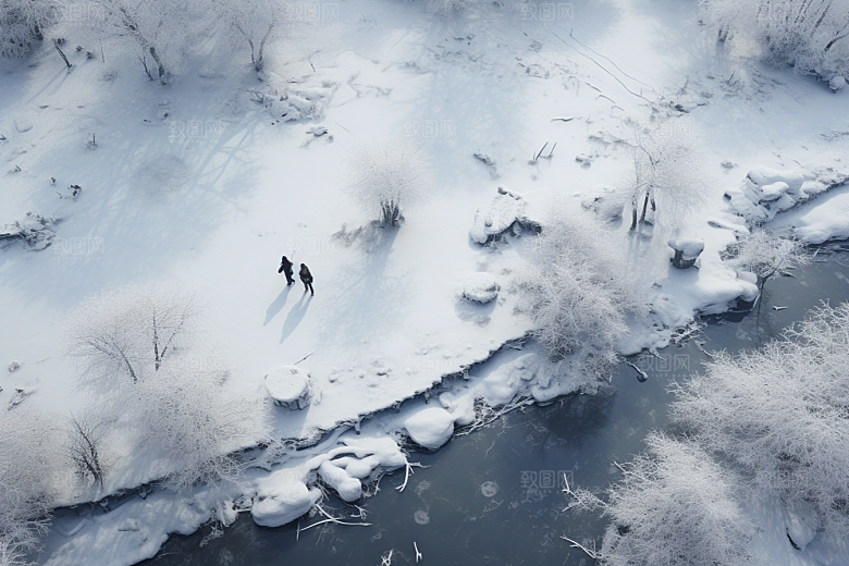 东北雪乡景区雪景素材