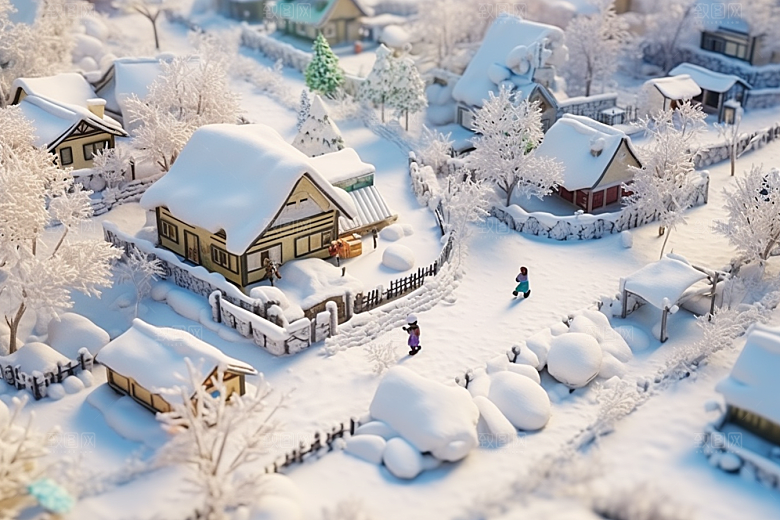 东北雪乡风光旅游素材