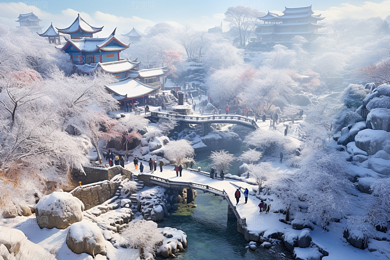 东北雪乡高清景区素材