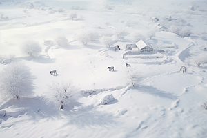 东北雪乡高清景区素材