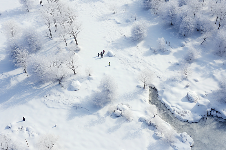东北雪乡高清北方素材