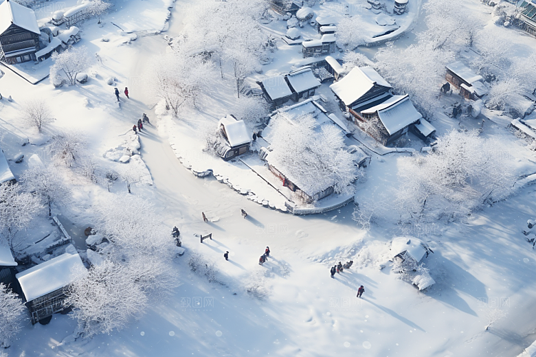 东北雪乡风光旅游素材