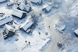 东北雪乡景区北方素材