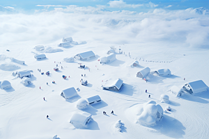 东北雪乡雪景高清素材