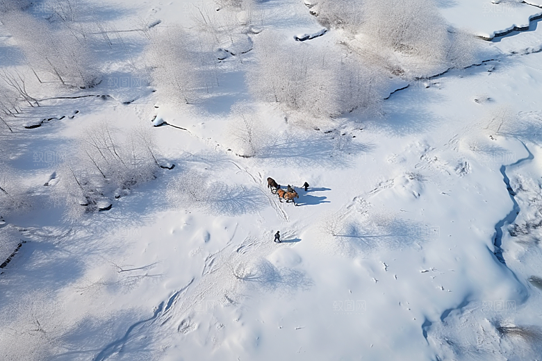 东北雪乡雪景北方素材
