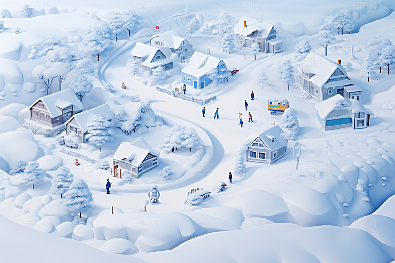 东北雪乡高清大雪素材