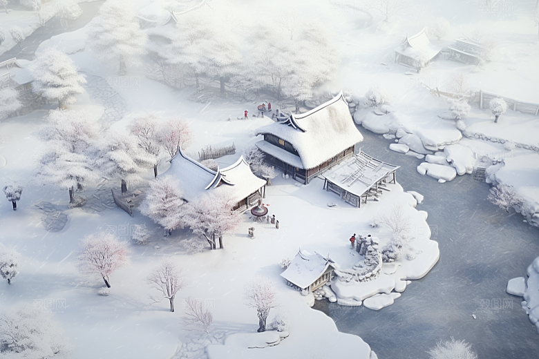 东北雪乡风光哈尔滨素材