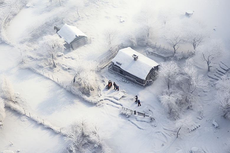 东北雪乡风光北方素材
