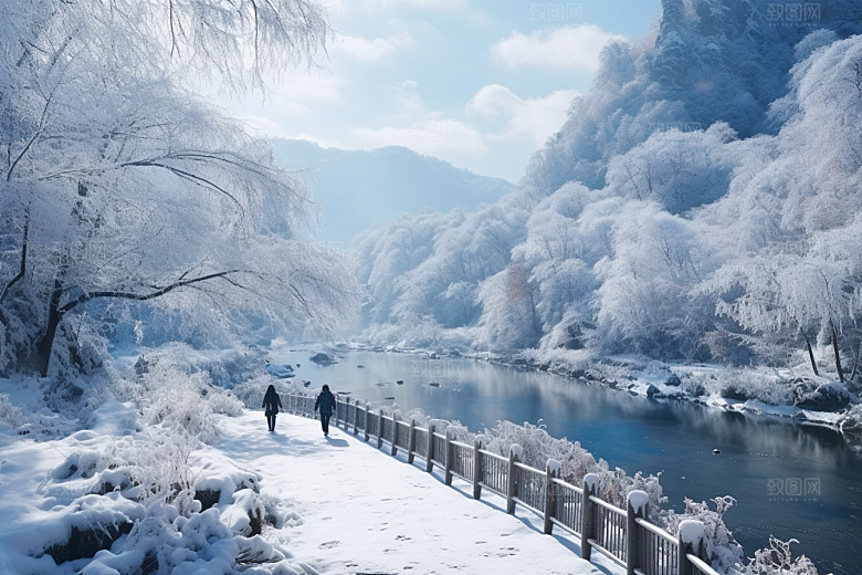 东北雪乡雪景北方素材