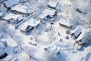 东北雪乡哈尔滨雪景素材