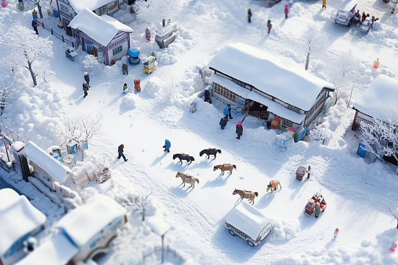 东北雪乡高清雪景素材
