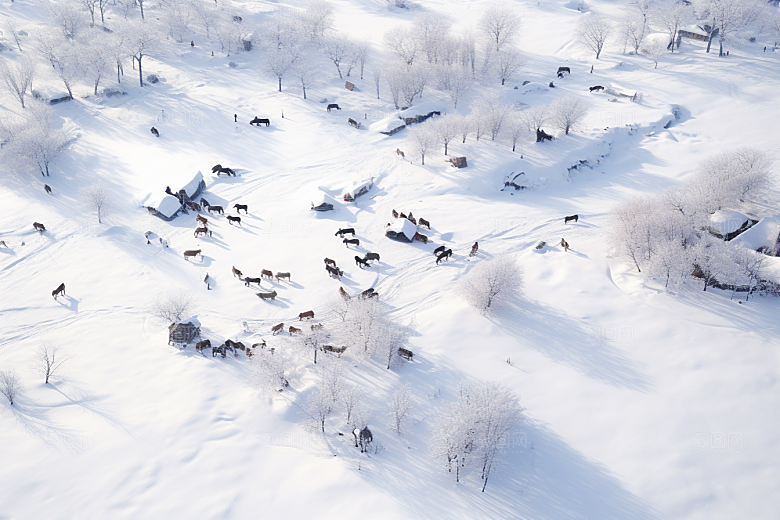 东北雪乡北方旅游素材