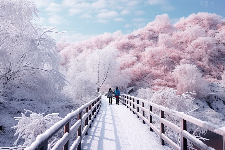 东北雪乡旅游雪景素材