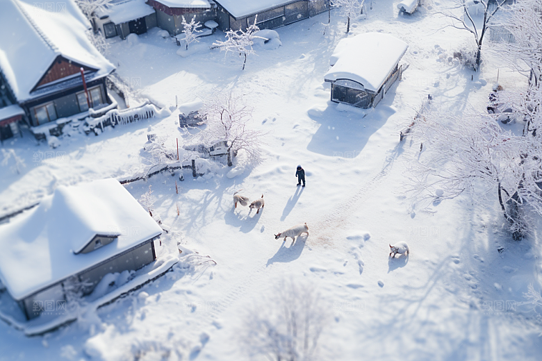 东北雪乡哈尔滨大雪素材
