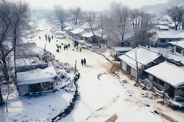 东北雪乡大雪旅游素材