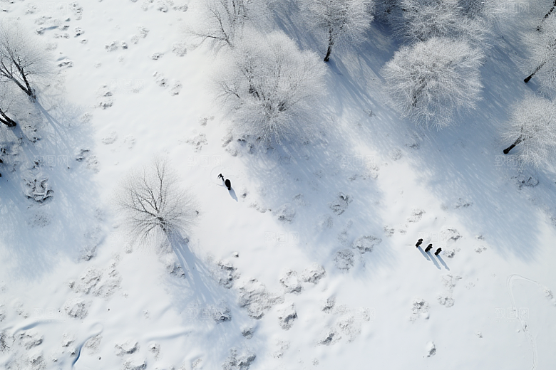 东北雪乡大雪景区素材