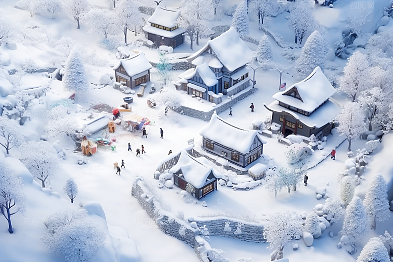 东北雪乡风光雪景素材