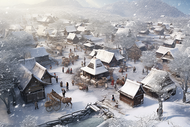 东北雪乡北方大雪素材