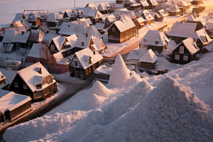 东北雪乡雪景北方素材