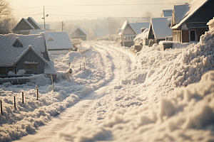 东北雪乡雪景北方素材