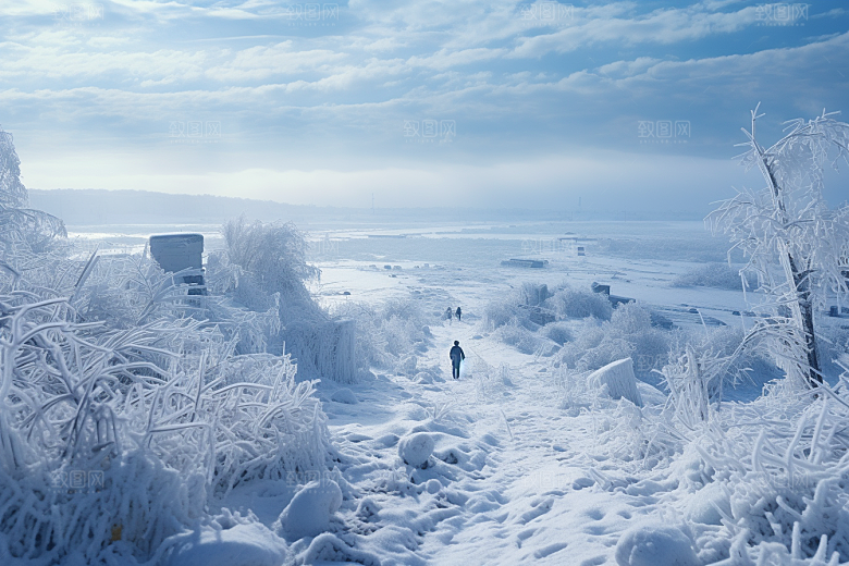 东北雪乡高清哈尔滨素材