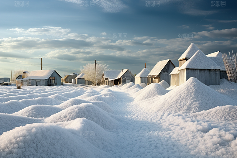 东北雪乡雪景北方素材